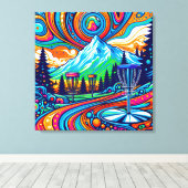 Psychedelic Disk Golf Course Leinwanddruck (Insitu (Holzboden))