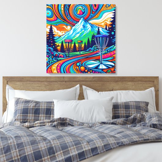 Psychedelic Disk Golf Course Leinwanddruck (Insitu (Schlafzimmer))