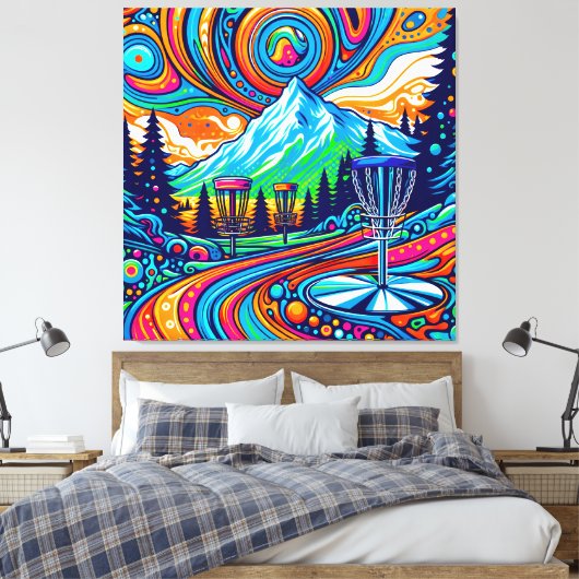 Psychedelic Disk Golf Course Leinwanddruck (Insitu (Schlafzimmer))