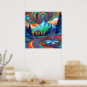 Psychedelic Disk Golf Course Poster (Küche)