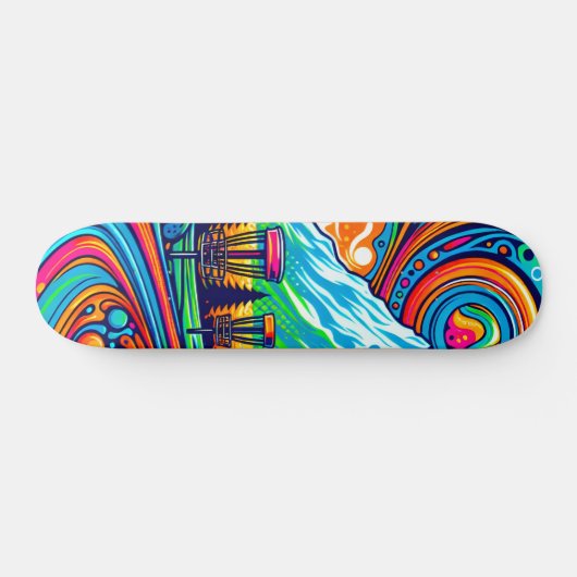 Psychedelic Disk Golf Course Skateboard (Horizontal)