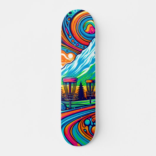 Psychedelic Disk Golf Course Skateboard (Vorne)