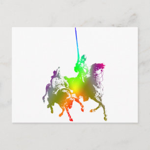 Psychedelic Don Quixote und Sancho Panza Postkarte