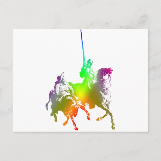 Psychedelic Don Quixote und Sancho Panza Postkarte (Vorderseite)