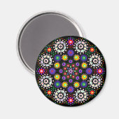 Psychedelic Dot Mandala Magnet (Vorderseite/Rückseite)