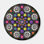Psychedelic Dot Mandala Magnet (Vorne)