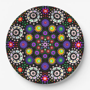 Psychedelic Dot Mandala Pappteller