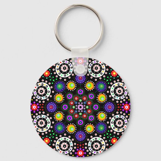 Psychedelic Dot Mandala Schlüsselanhänger (Rückseite)