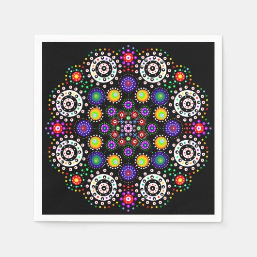 Psychedelic Dot Mandala Serviette (Vorderseite)