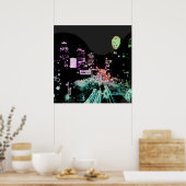 Psychedelic Downtown Kansas City Poster (Küche)