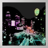 Psychedelic Downtown Kansas City Poster (Vorne)