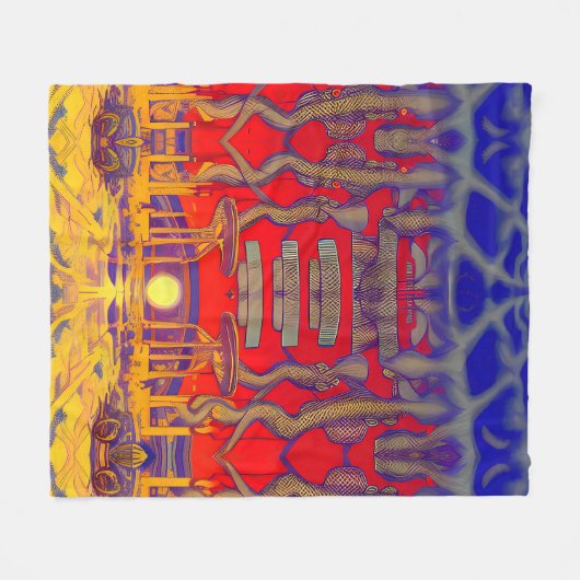 Psychedelic Dreamland Fleecedecke (Vorderseite (Horizontal))