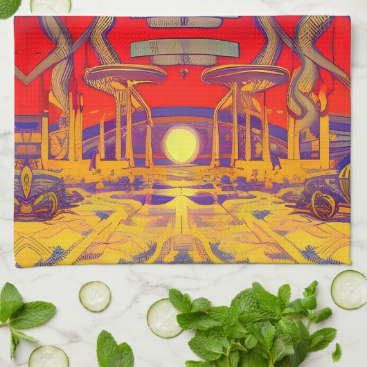 Psychedelic Dreamland Geschirrtuch (Gefaltet)