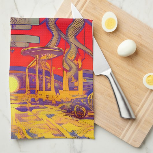 Psychedelic Dreamland Geschirrtuch (Viertel Falte)