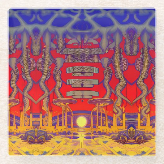 Psychedelic Dreamland Glasuntersetzer (Vorderseite)