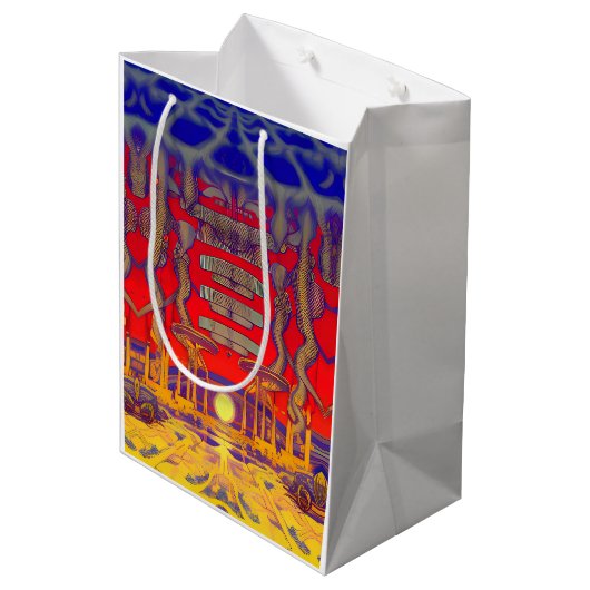 Psychedelic Dreamland Mittlere Geschenktüte (Rückseite Schrägansicht)