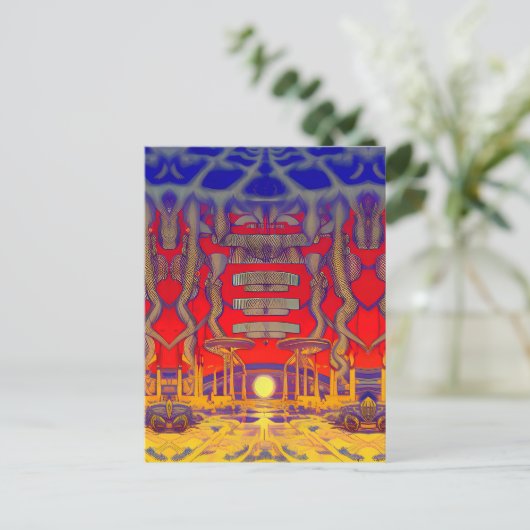 Psychedelic Dreamland Postkarte (Stehend Vorderseite)