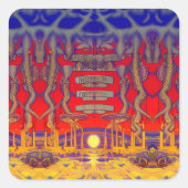 Psychedelic Dreamland Quadratischer Aufkleber (Vorderseite)