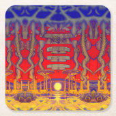 Psychedelic Dreamland Rechteckiger Pappuntersetzer (Vorderseite)