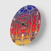 Psychedelic Dreamland Runde Wanduhr (Winkel)