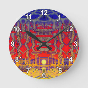Psychedelic Dreamland Runde Wanduhr