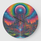 Psychedelic Dreamscape Große Wanduhr (Vorderseite)