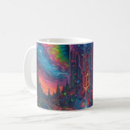 Psychedelic Dreamscape Kaffeetasse (Vorderseite Links)