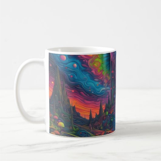 Psychedelic Dreamscape Kaffeetasse (Links)