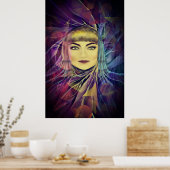 Psychedelic Dreamy Girl - Surrealismus Malerei Poster (Küche)