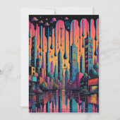 Psychedelic Drippy City Art Dankeskarte (Vorderseite)