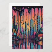 Psychedelic Drippy City Art Dankeskarte (Vorne/Hinten)