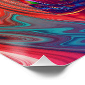 Psychedelic Electric Acoustic Semi Guitars Art Poster (Ecke)