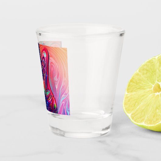 Psychedelic Electric Acoustic Semi Guitars Art Schnapsglas (Rechts)