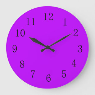 Psychedelic Electric Purple Solid Color Große Wanduhr