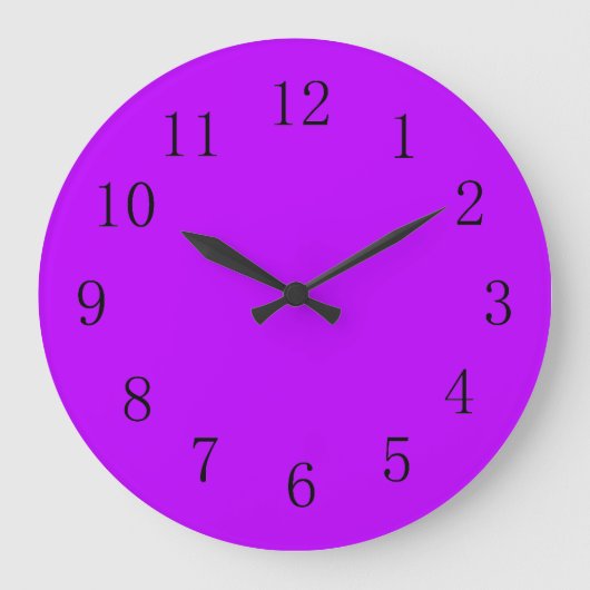 Psychedelic Electric Purple Solid Color Große Wanduhr (Vorderseite)