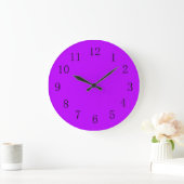 Psychedelic Electric Purple Solid Color Große Wanduhr (Zuhause)