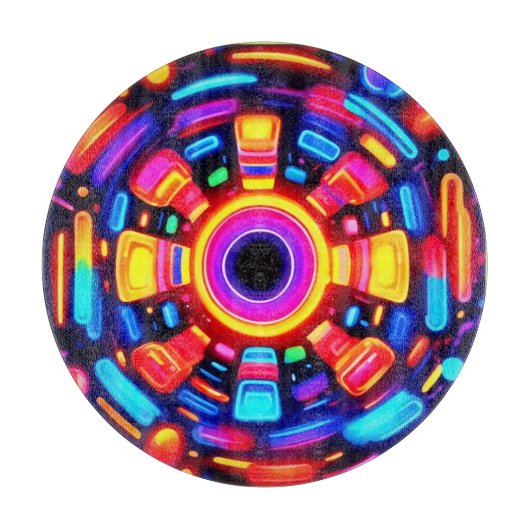 Psychedelic Energy Burst Schneidebrett (Vorderseite)