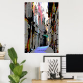 psychedelic european street  Print Poster (Heimbüro)