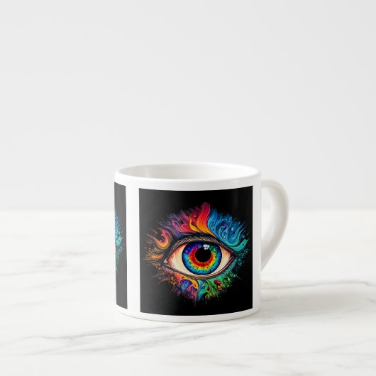 Psychedelic Eye Espresso Tasse (Vorderseite Rechts)