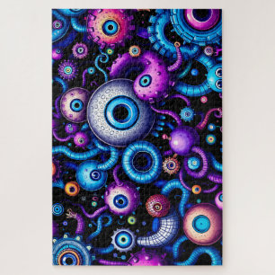 Psychedelic Eye Monster World- Alien Tentacle Horr Puzzle