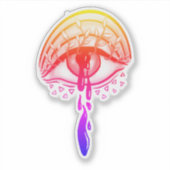 Psychedelic Eye Pastel Goth Ästhetik Aufkleber (Vorderseite)