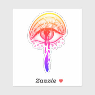 Psychedelic Eye Pastel Goth Ästhetik Aufkleber