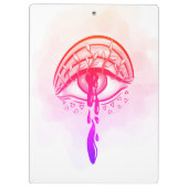 Psychedelic Eye Pastel Goth Ästhetik Klemmbrett (Rückseite)