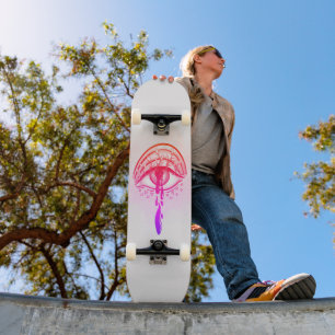 Psychedelic Eye Pastel Goth Ästhetik Skateboard