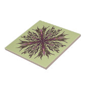 Psychedelic Eye Plant - Surreal Botanical Mandala Fliese (Seite)