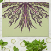 Psychedelic Eye Plant - Surreal Botanical Mandala Geschirrtuch (Gefaltet)