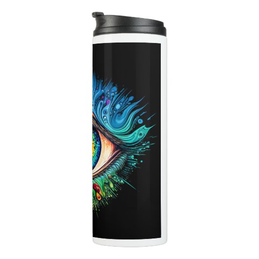 Psychedelic Eye Thermal Tumbler Thermosbecher (Nach rechts gedreht)