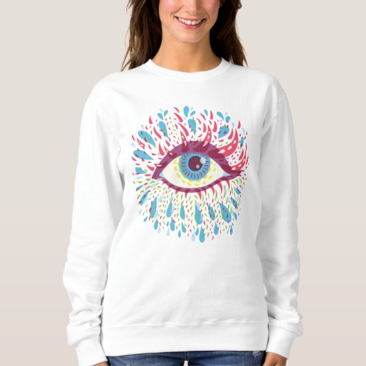 Psychedelic Eye Trippy Hippie Sweatshirt (Vorderseite)