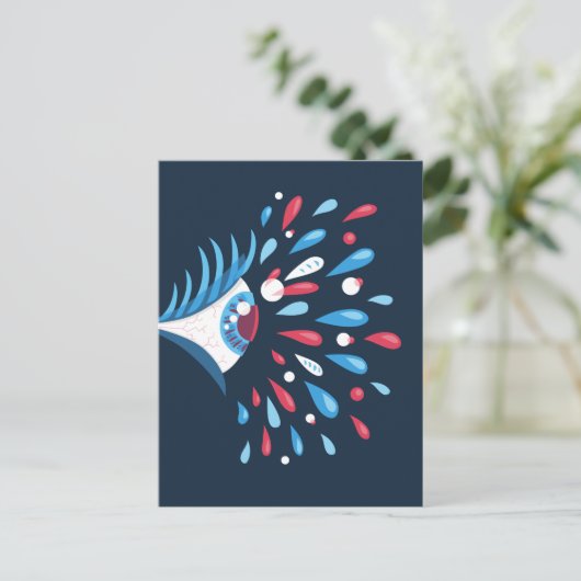 Psychedelic Eye Trippy komische Oddity Postkarte (Stehend Vorderseite)