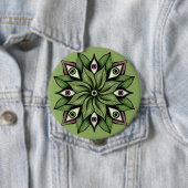 Psychedelic Eyes Mandala - Trippy Floral Pattern Button (Beispiel)